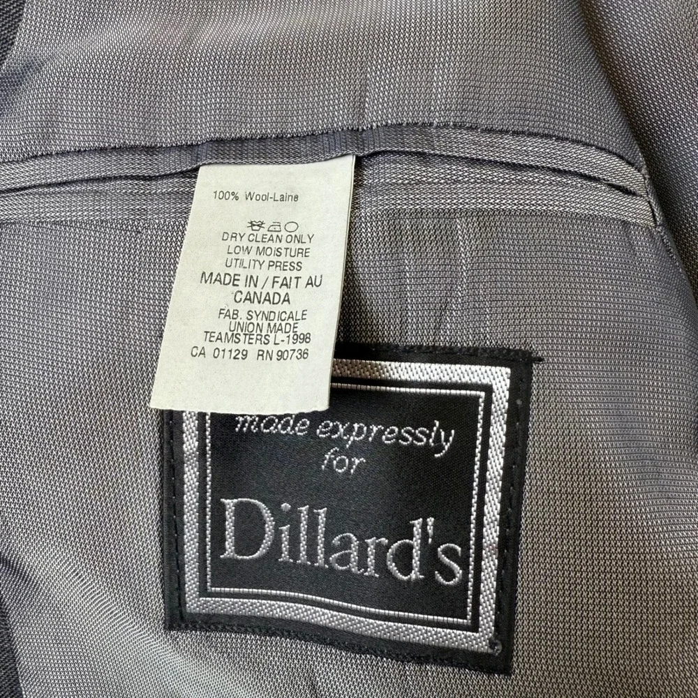 RALPH LAUREN 100% Wool 2-Button Blazer Suit Jacket Gray Glen Check Size 44R‎